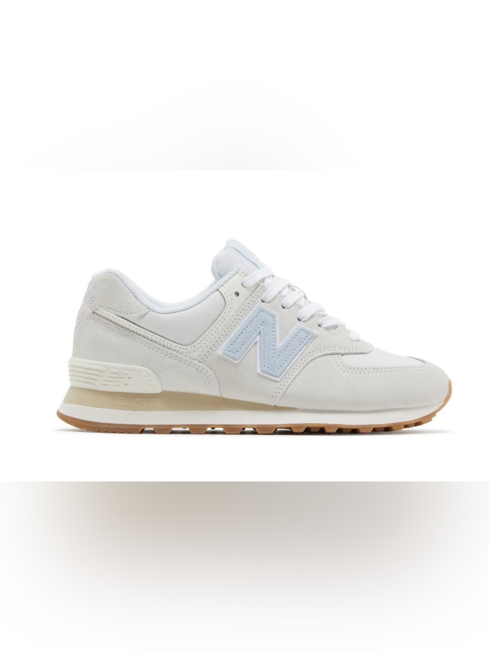 New Balance 574 Sneaker 7 Reflection Light Blue Suede Comfort Athleisure Neutral - Picture 2 of 11